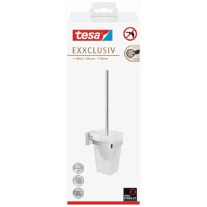 Toilettenbürstenhalter 'Exxclusiv' Edelstahloptik mit Klebelösung 9,8 x 44,5 x 13,8 cm
