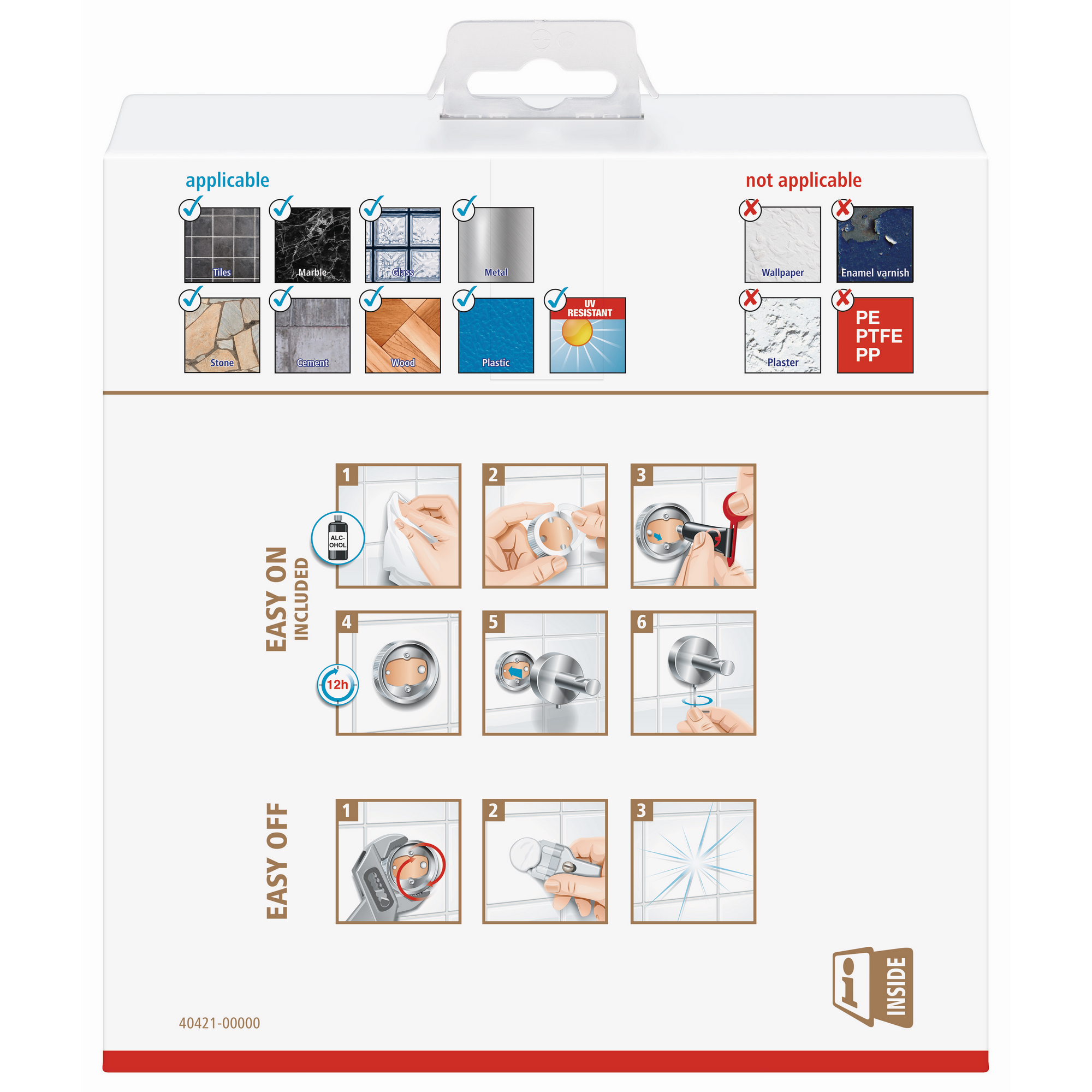 Handtuchring 'Exxclusiv' Edelstahloptik mit Klebelösung 18,5 x 15,6 x 4,5 cm + product picture