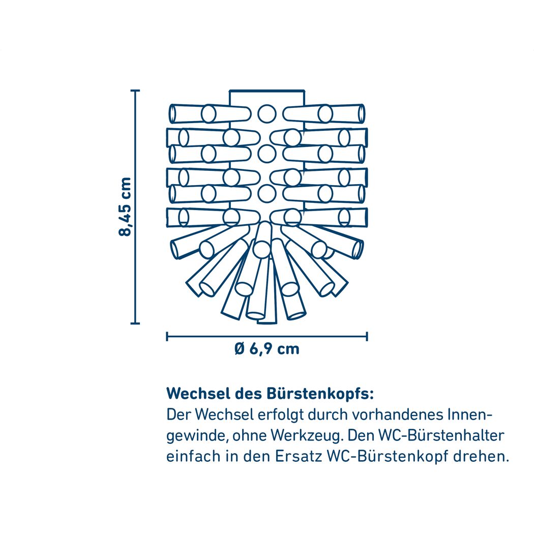 WC-Ersatzbürstenkopf schwarz