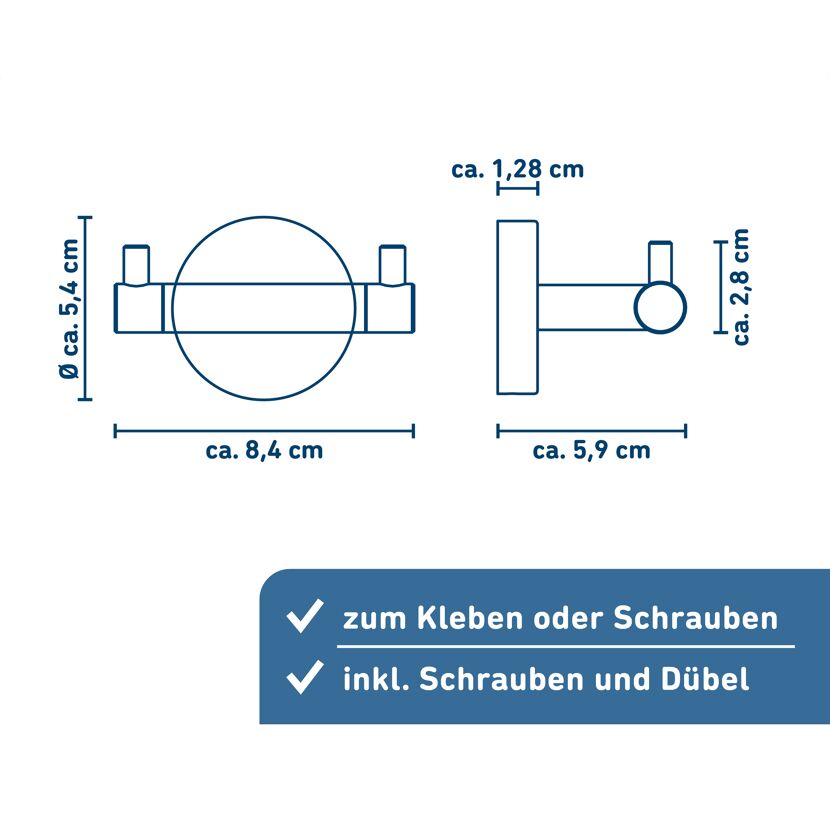 Skizze eines Doppelhakens mit Maßen