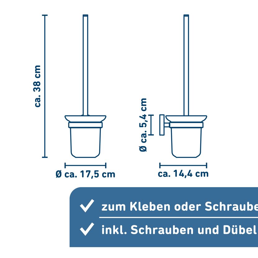 WC-Bürste zum Kleben oder Schrauben