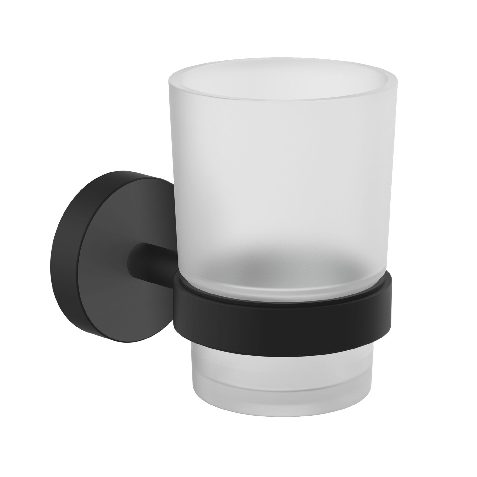 Schwarzer Zahnputzbecher aus Glas