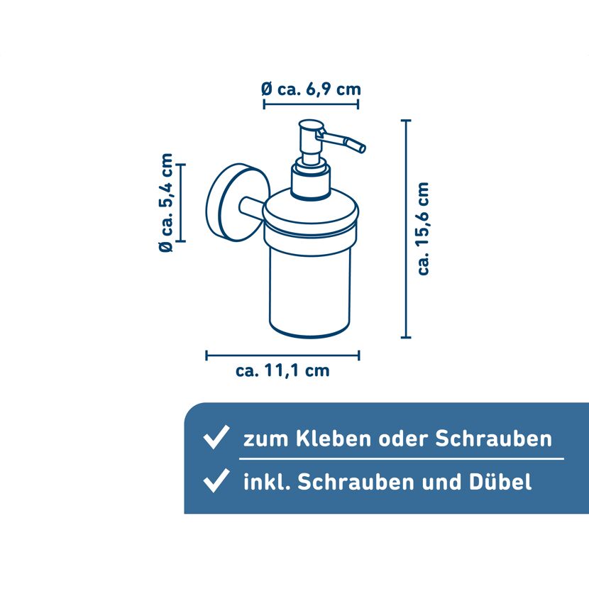 Seifenspender zum Kleben oder Schrauben