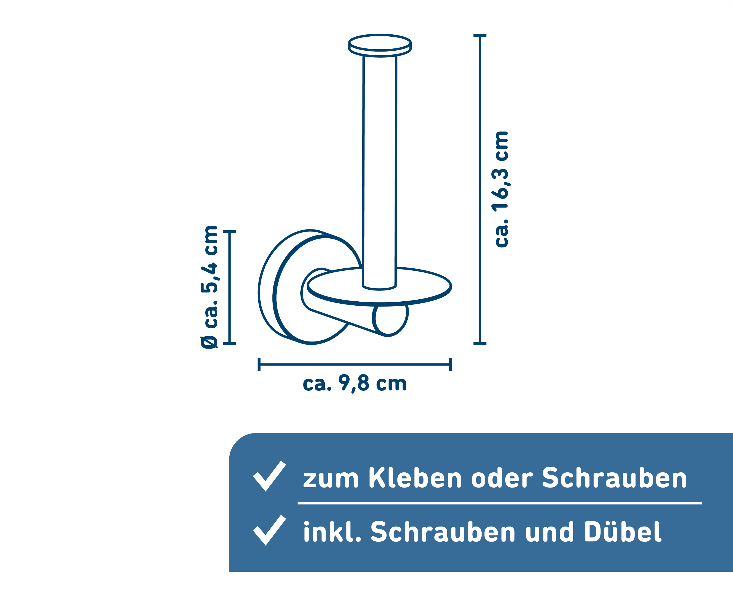 Toilettenpapier-Ersatzrollenhalter 'Rom' mattschwarz + product picture