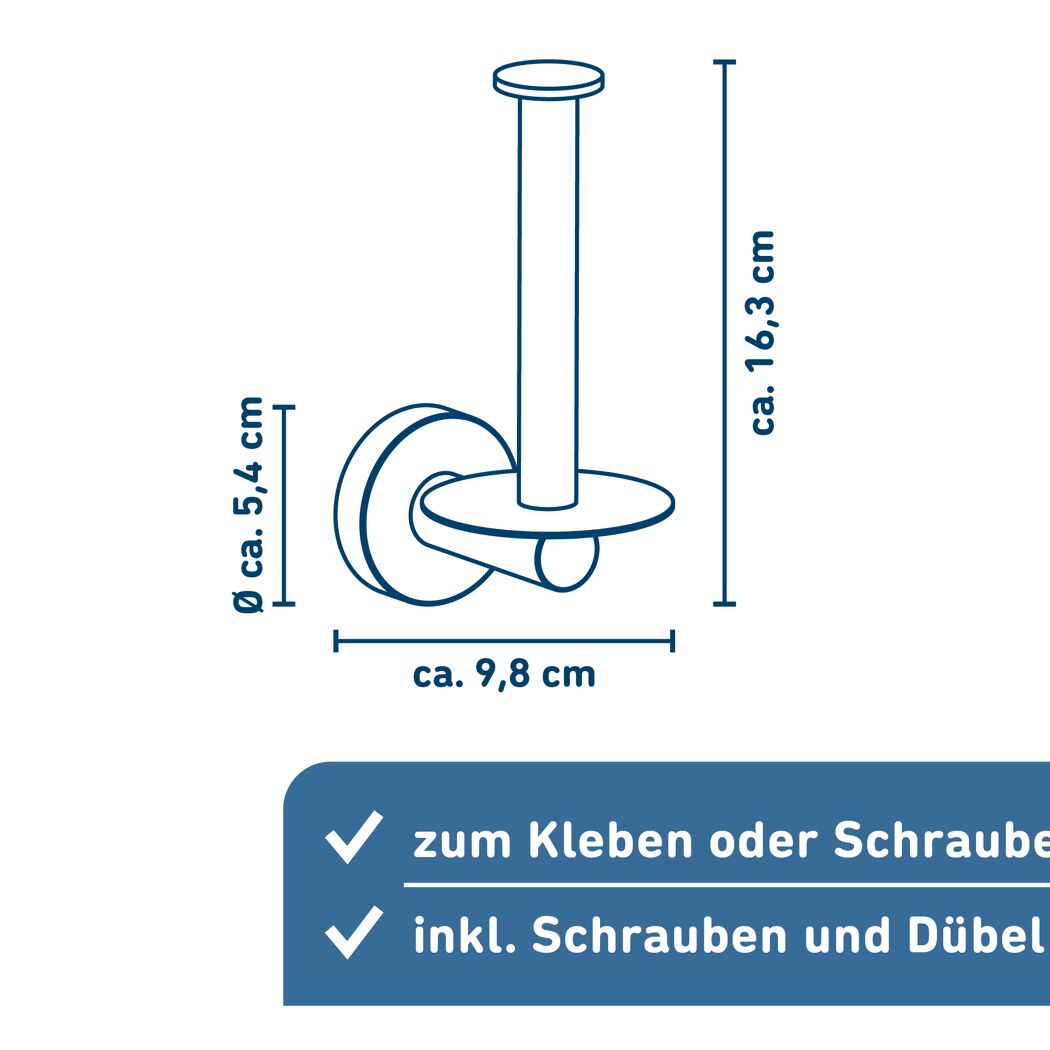 Toilettenpapier-Ersatzrollenhalter 'Rom' mattschwarz