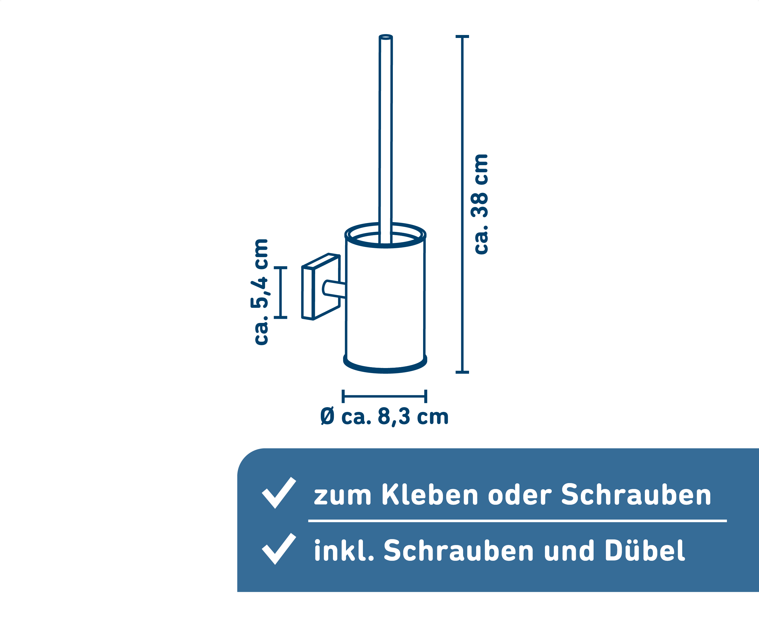 WC-Bürstengarnitur 'London' chromfarben matt gebürstet + product picture