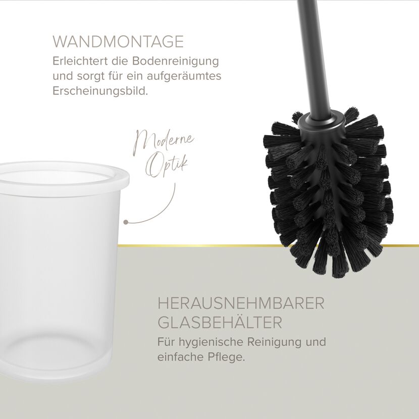 Bürstengarnitur 'Sivo' Graphitfarben 36,5 cm
