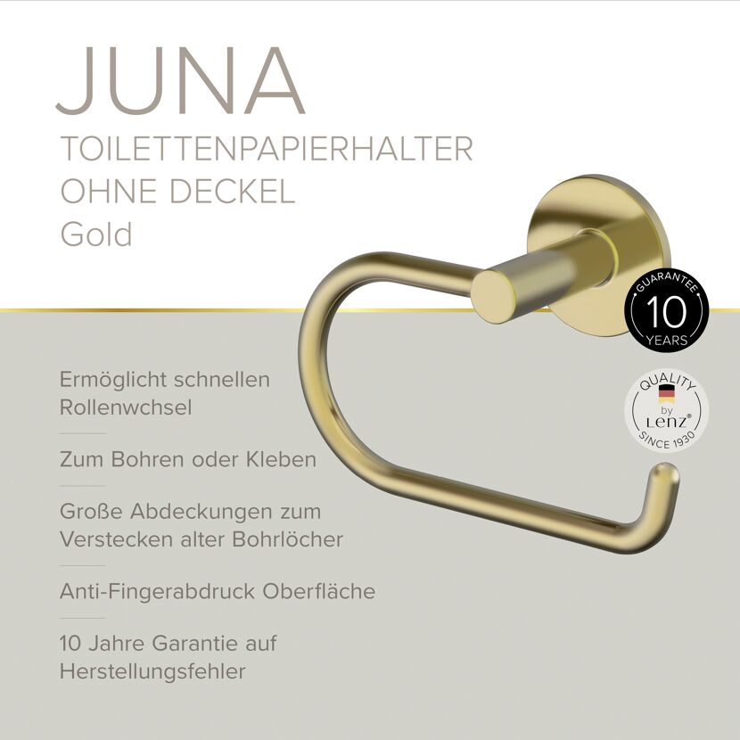 Toilettenpapierhalter 'Juna' matt goldf wandhängend