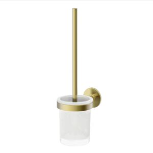 WC-Bürstengarnitur 'Juna' matt gold mit Glashalterung, wandhängend