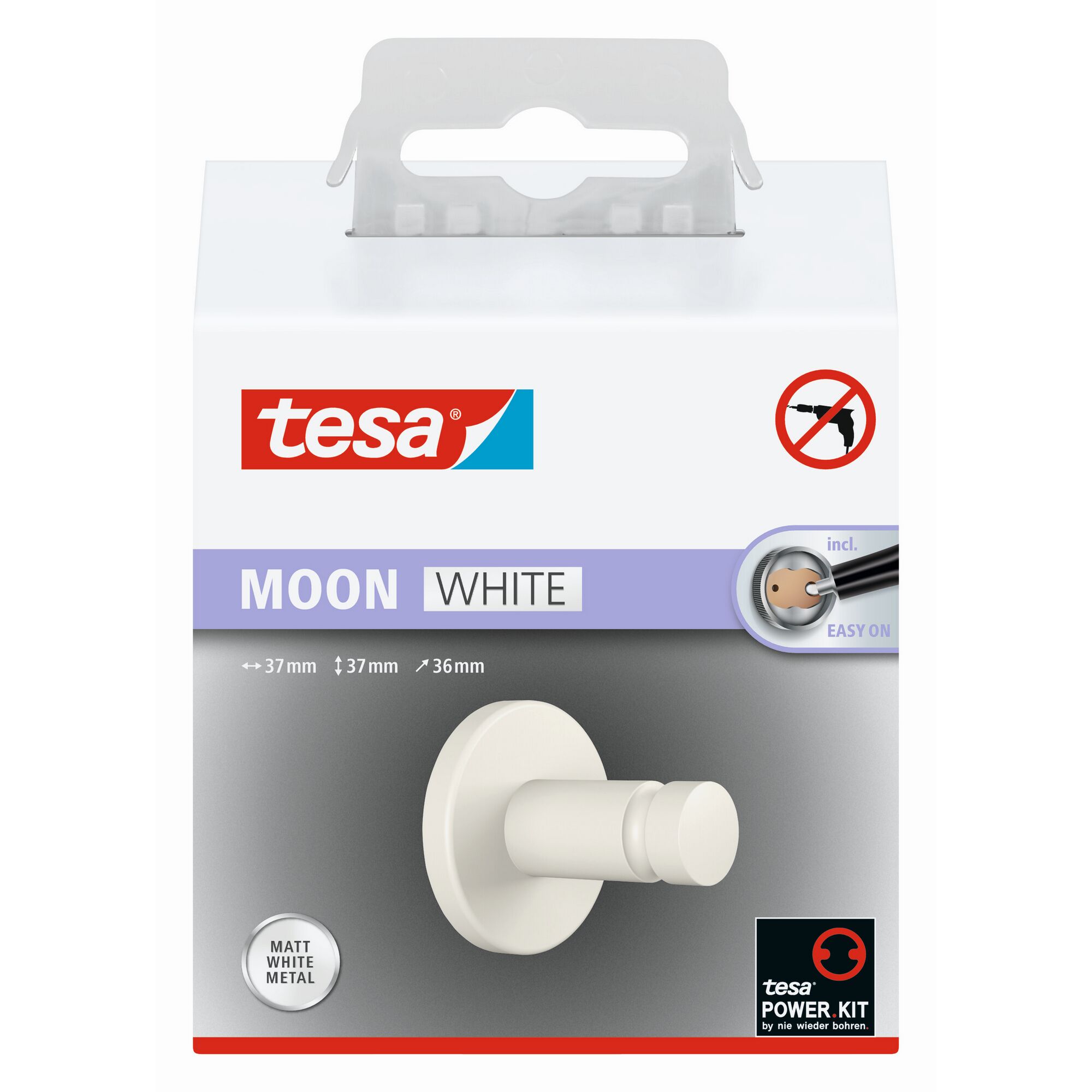 Weißer tesa Handtuchhaken