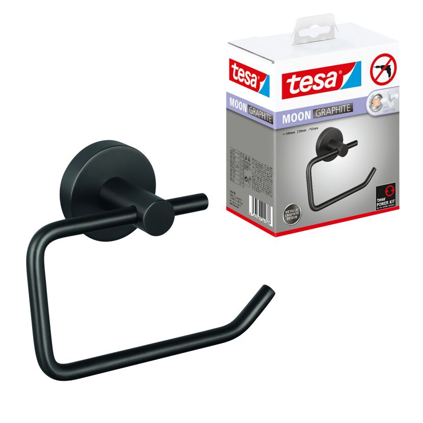 Schwarzer WC-Rollenhalter, Tesa