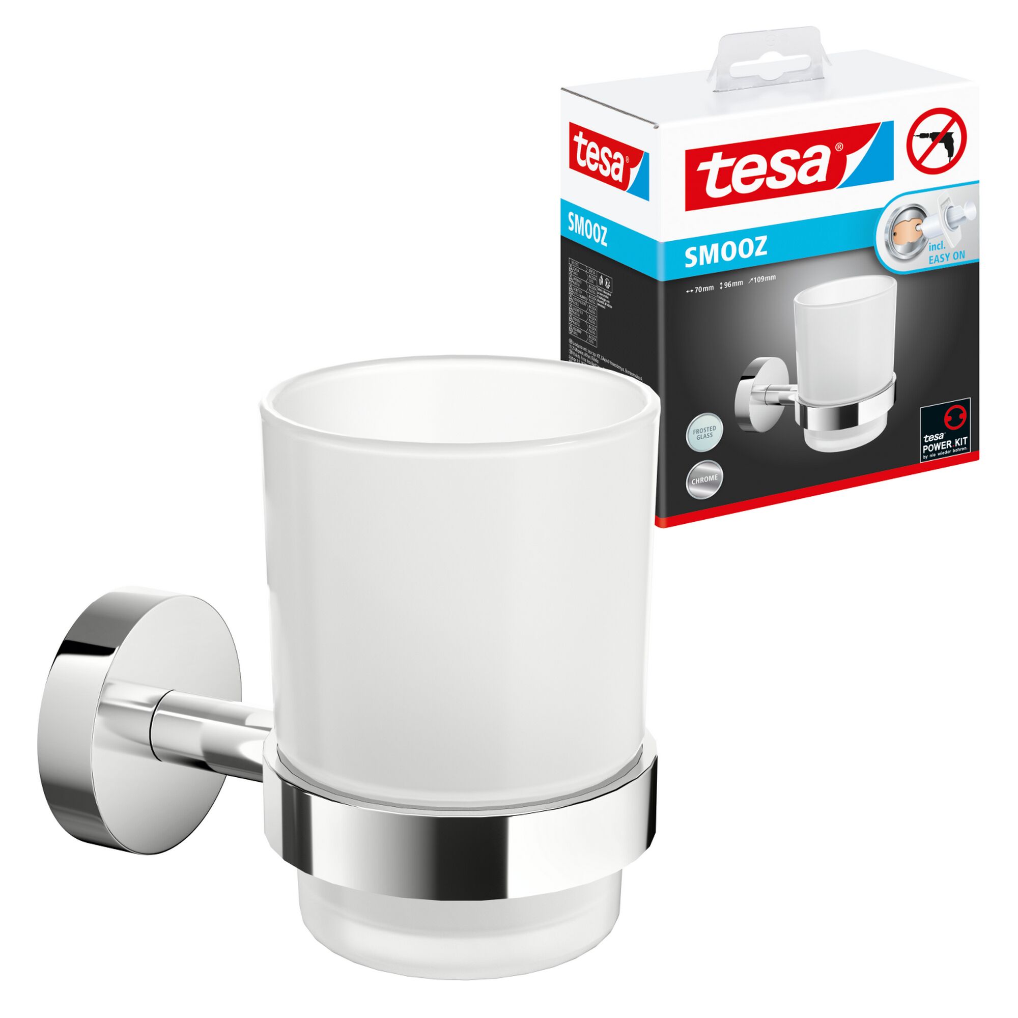 Zahnputzbecherhalter aus Glas und Metall