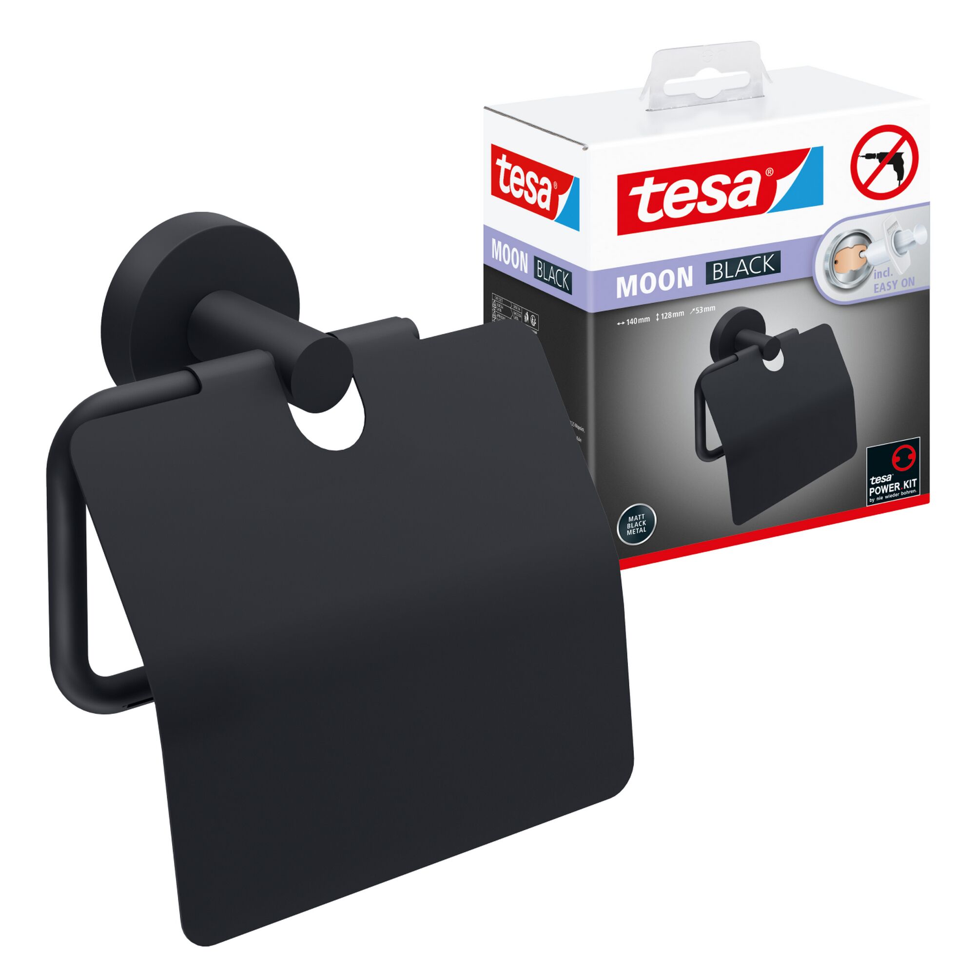 Schwarzer Toilettenpapierhalter