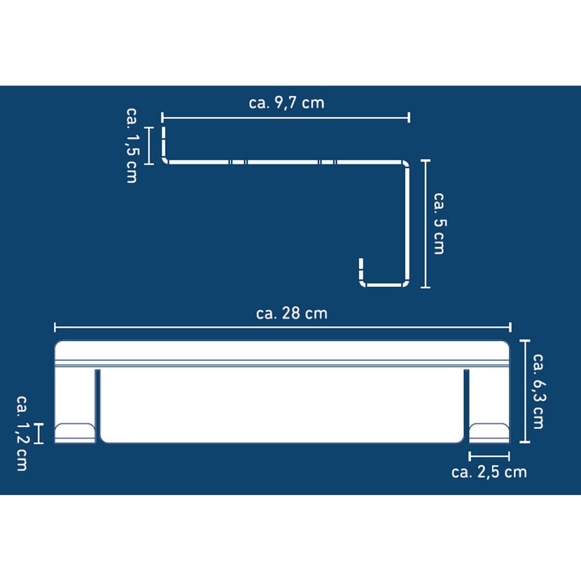 Duschablage 'Pori' 28 x 6,3 x 9,7 cm Aluminium schwarz