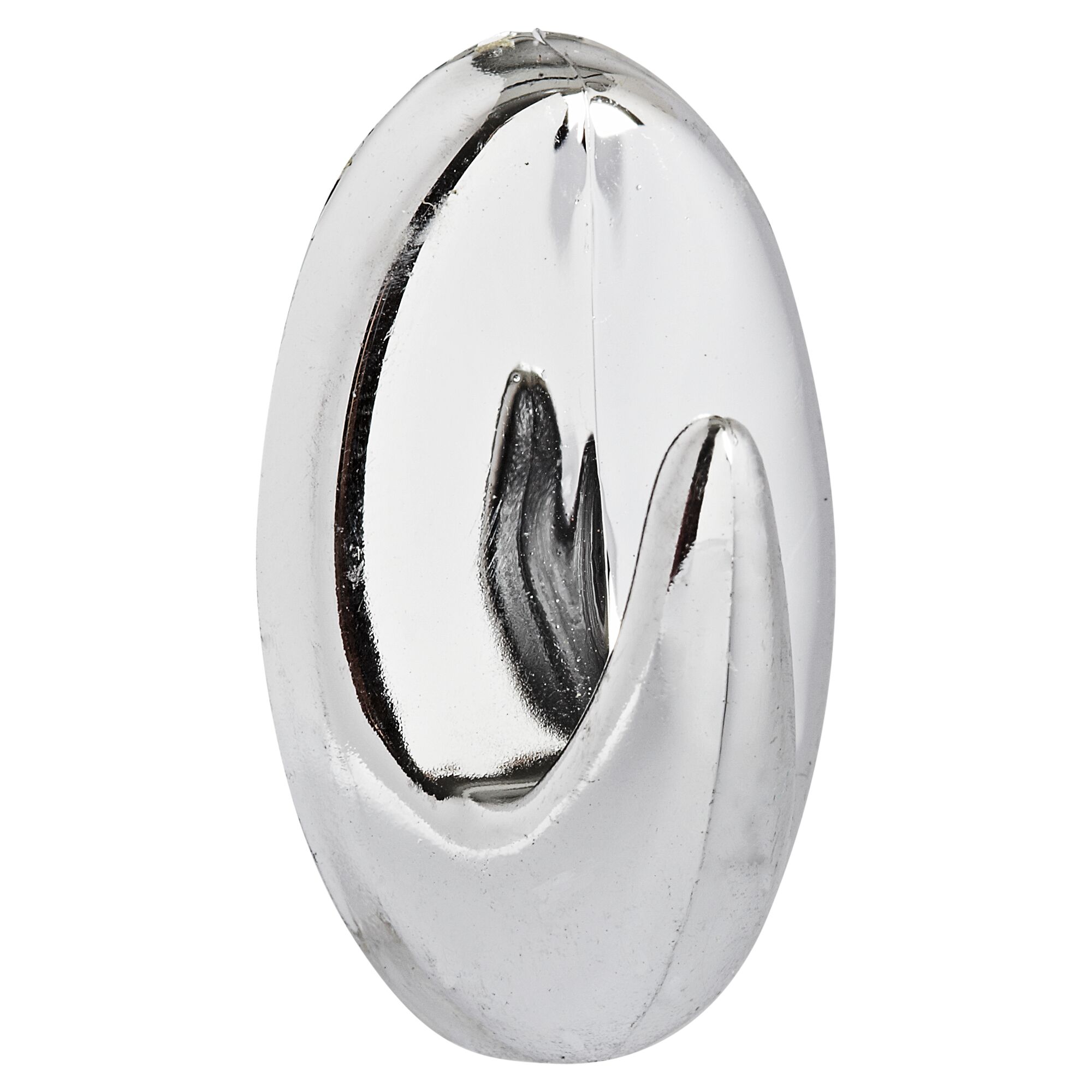 Sechs glänzende, chromfarbene Zwerghaken