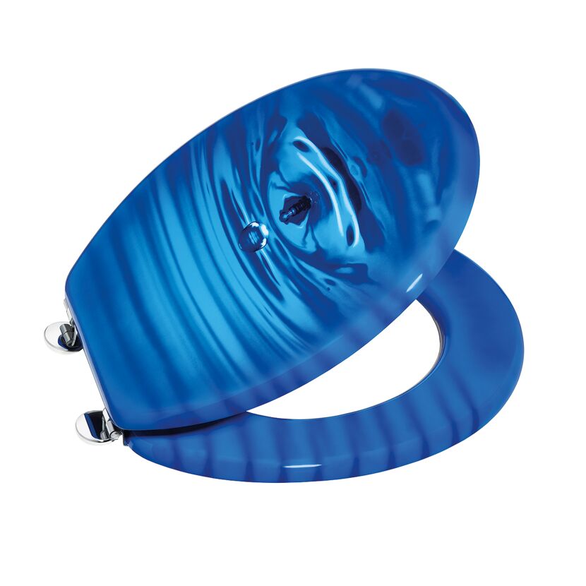 Blauer WC-Sitz Tropfen