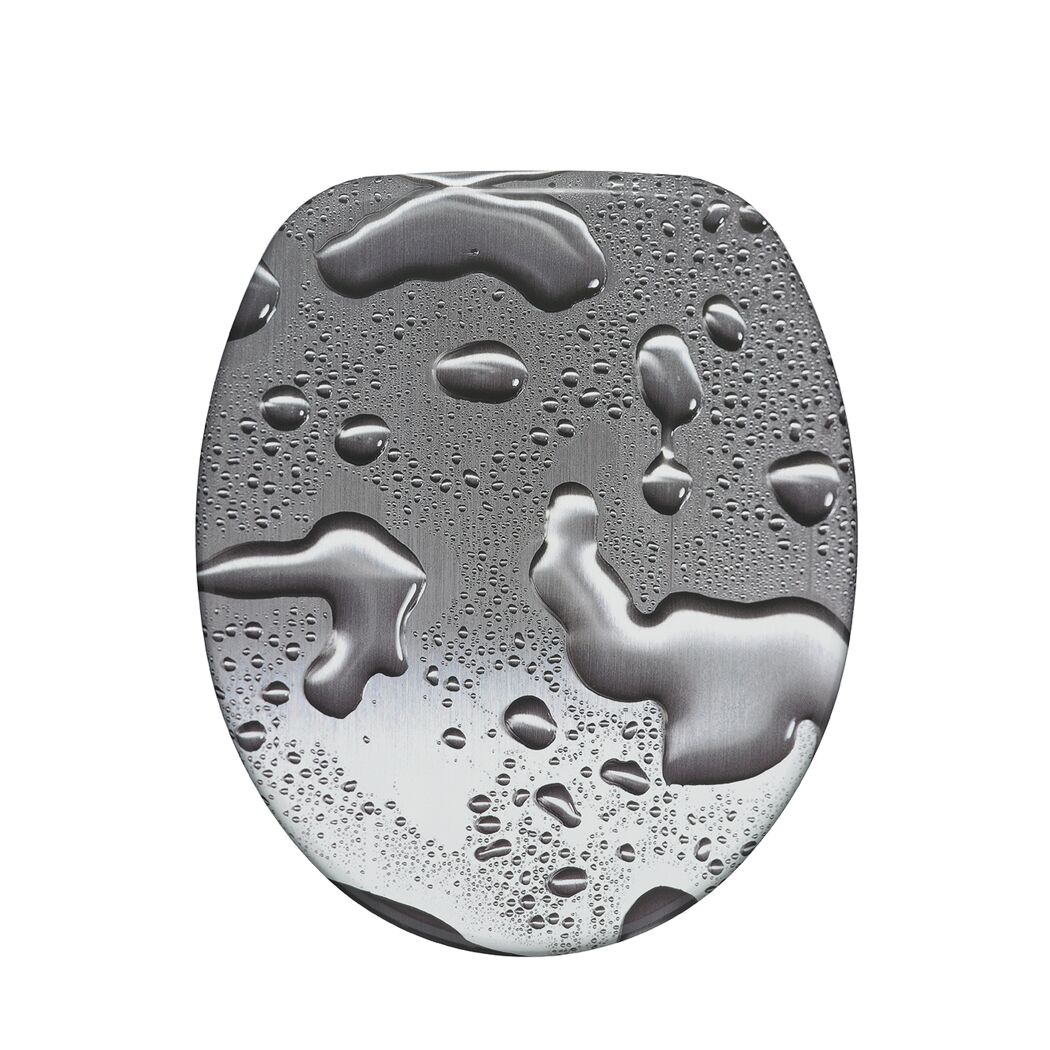 WC-Sitz Grey Steel mit Wassertropfen