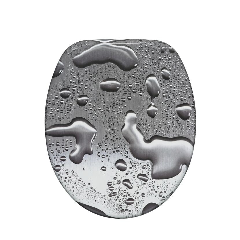WC-Sitz Grey Steel mit Wassertropfen