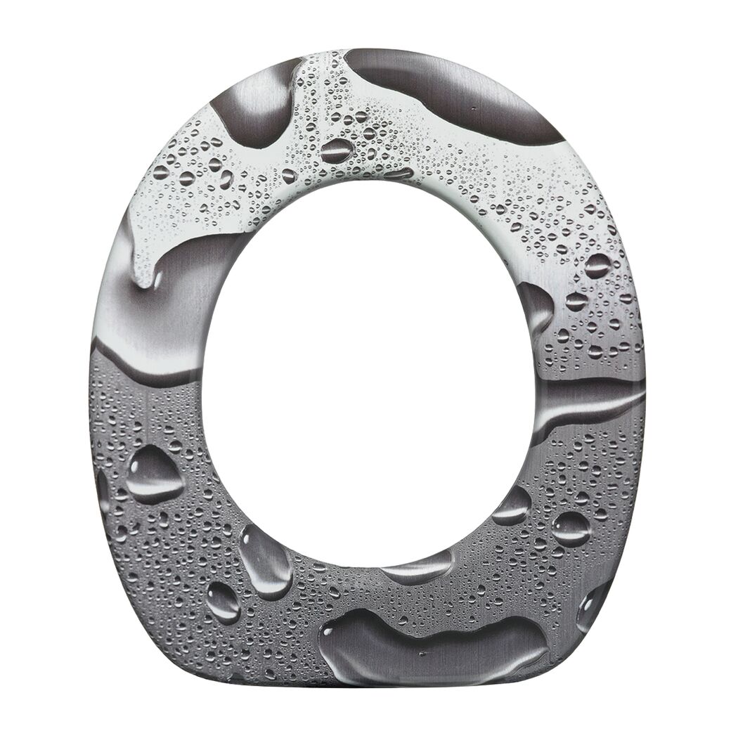 WC-Sitz Grey Steel mit Wassertropfen