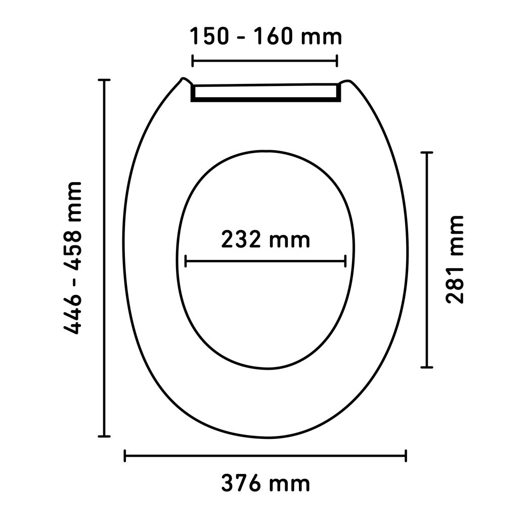 WC-Sitz Tulsa beige mit Maßen