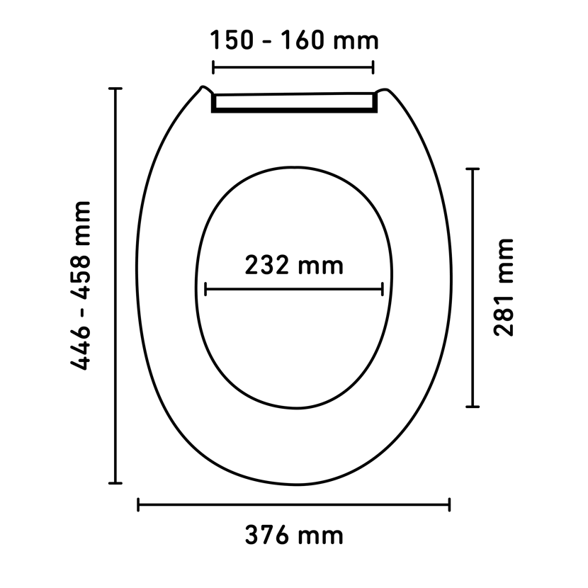 WC-Sitz Tulsa beige mit Maßen