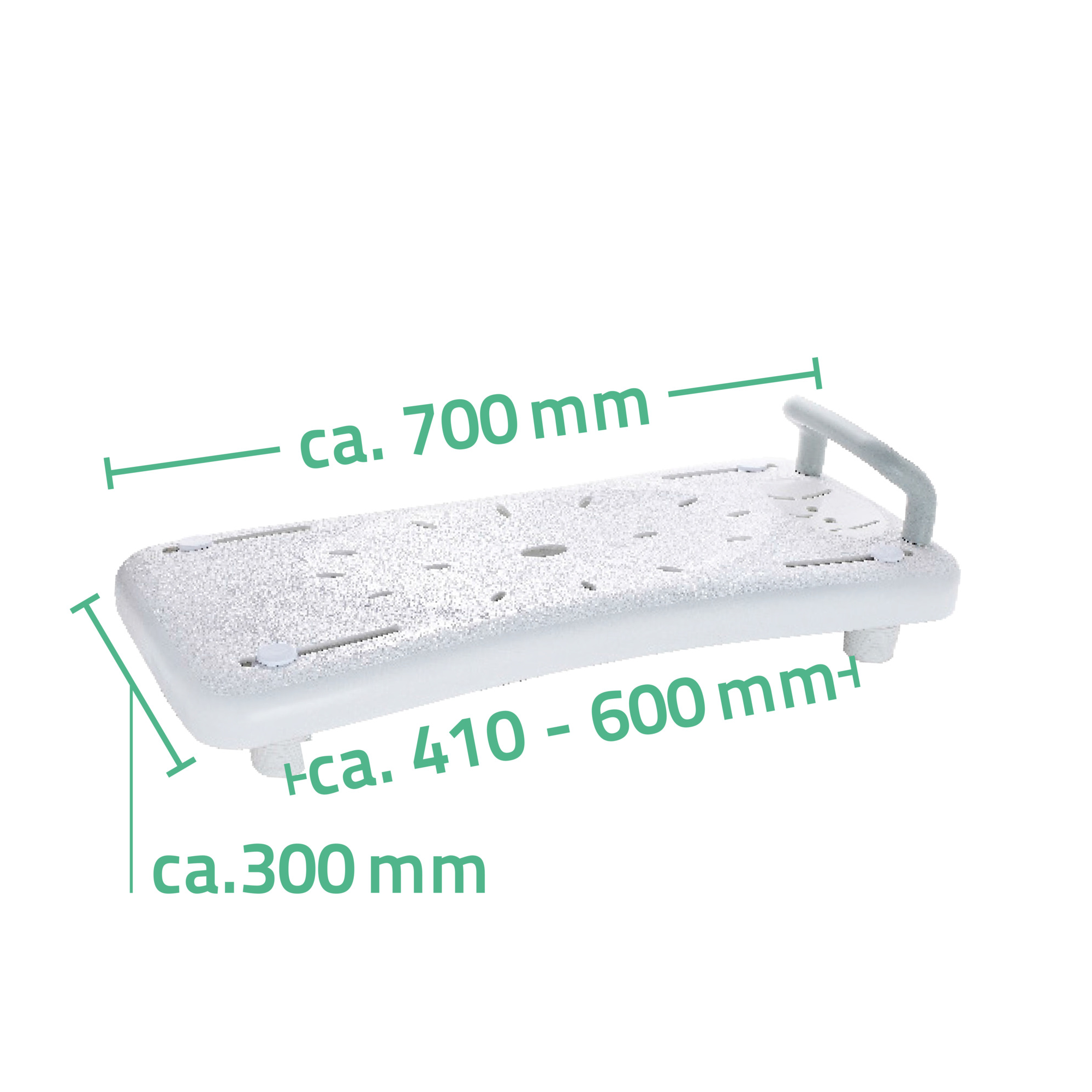 Badewannenbrett mit Haltegriff 'Comfort' weiß, 70 x 31 cm, bis 150 kg + product picture