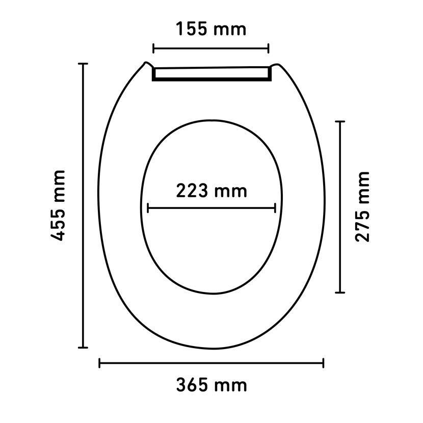 WC-Sitz Tau mit Maßen