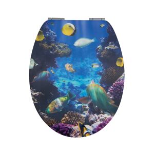 WC-Sitz 'Ozean' mit 3D-Effekt und Absenkautomatik blau 46,8 x 37,8 cm