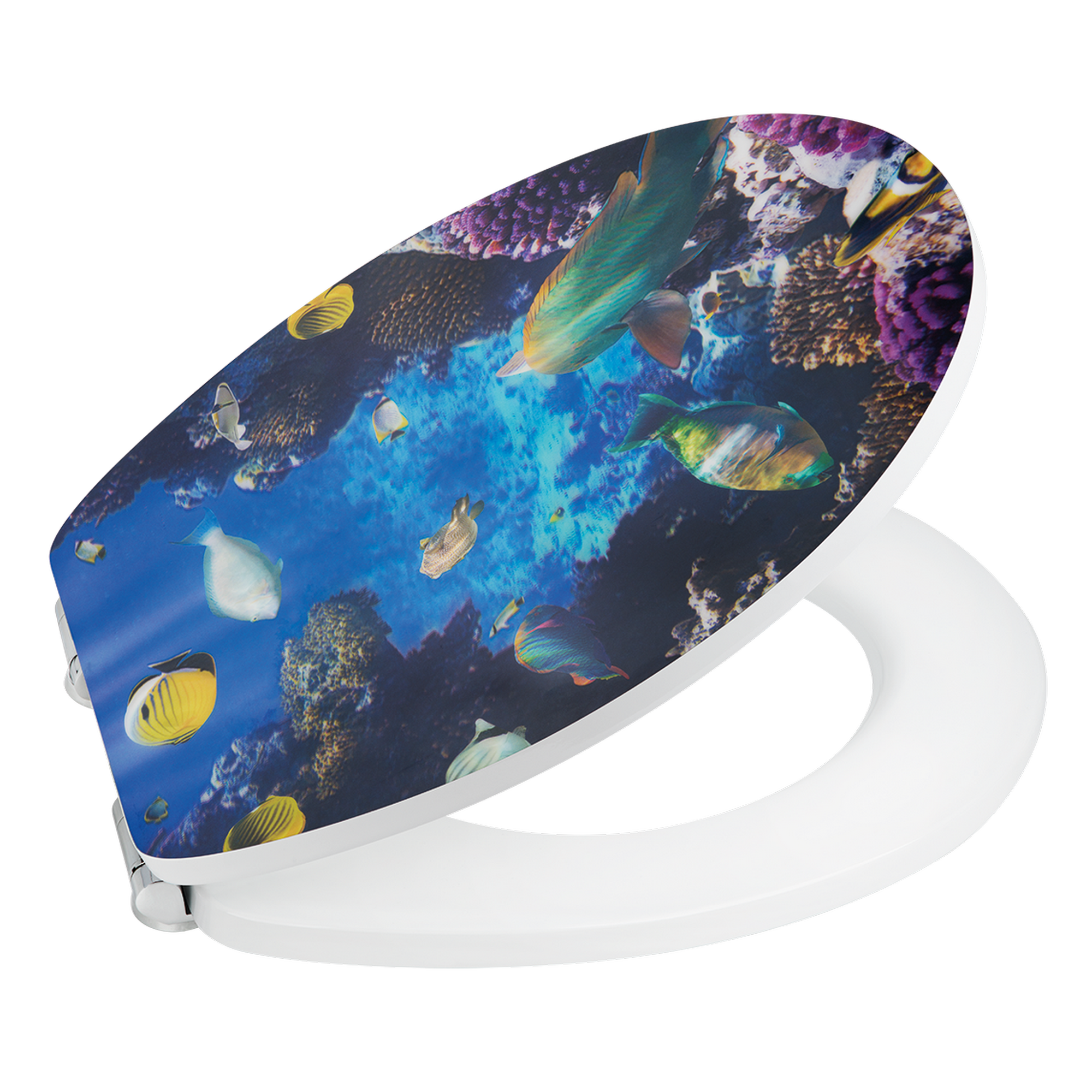 WC-Sitz 'Ozean' mit 3D-Effekt und Absenkautomatik blau 46,8 x 37,8 cm + product picture