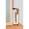Wäschekorb Corno Beige mit braunem Schriftzug "LAUNDRY"
