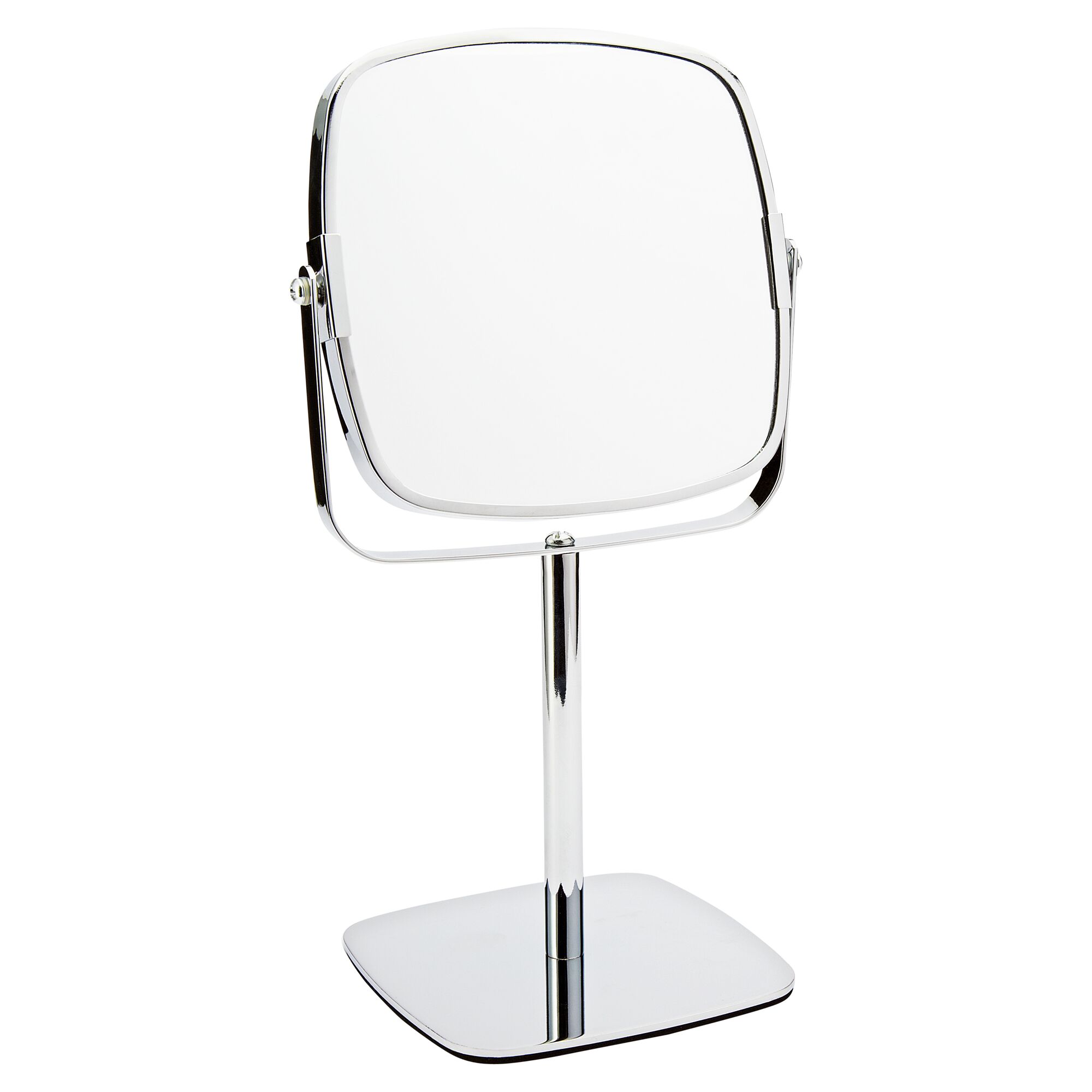 Verchromter Kosmetikspiegel auf Standfuß