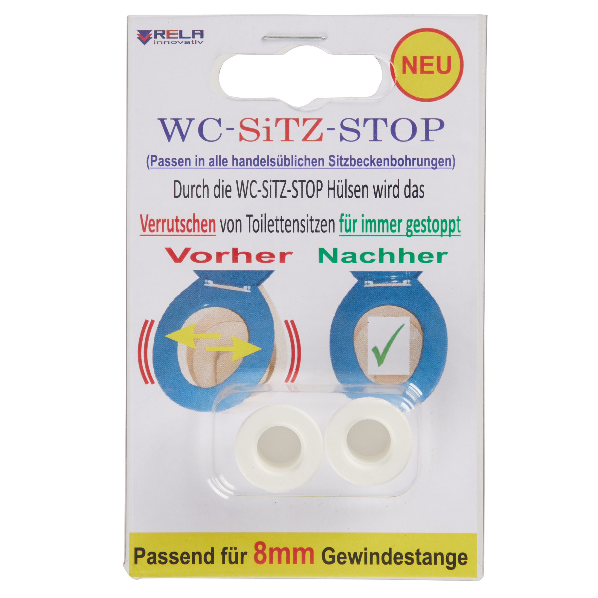 WC-Sitz Stop Hülsen für 8 mm Gewindestange 2 Stück + product picture