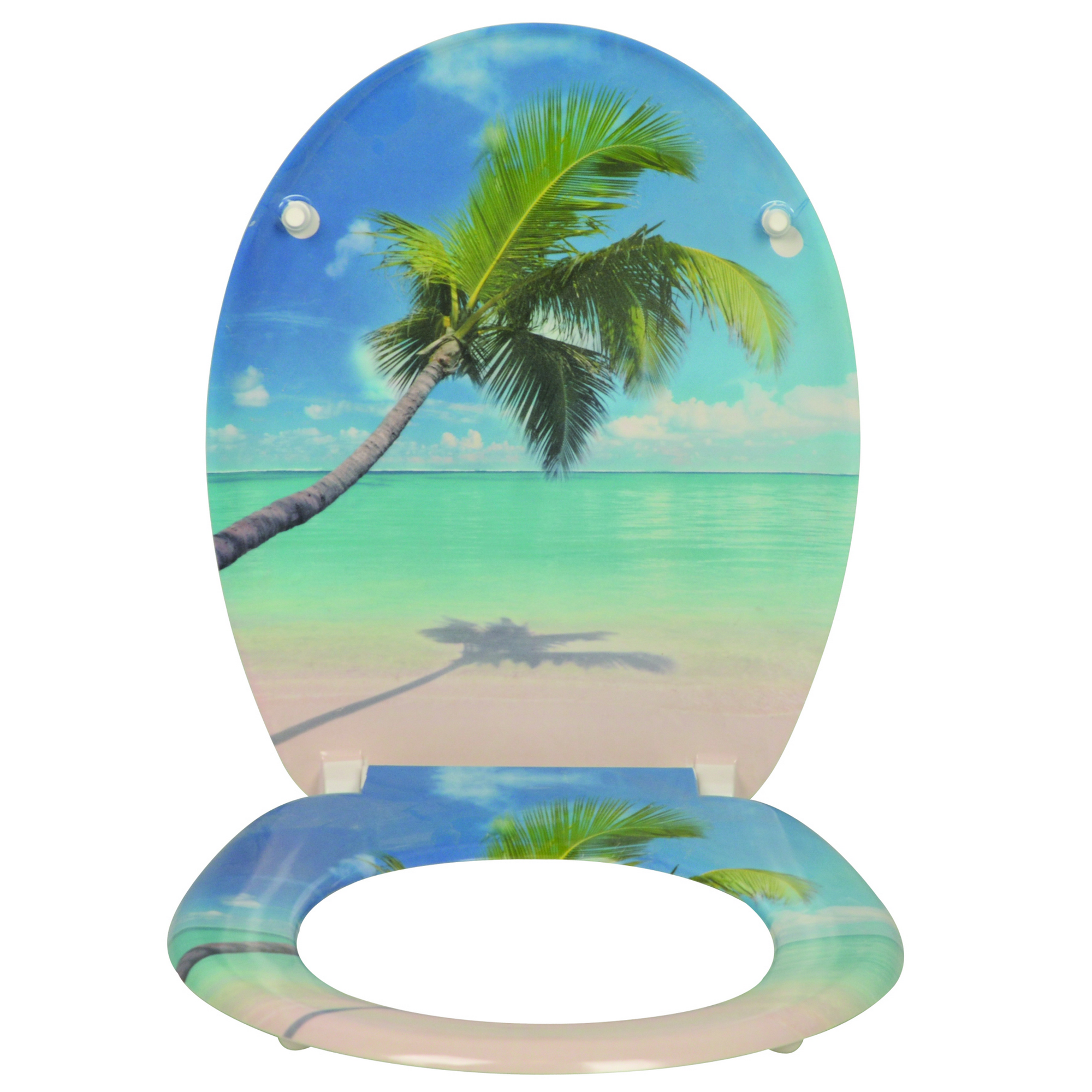 WC-Sitz 'Palm' mehrfarbig Duroplast Absenkautomatik 45 x 37,5 cm + product picture