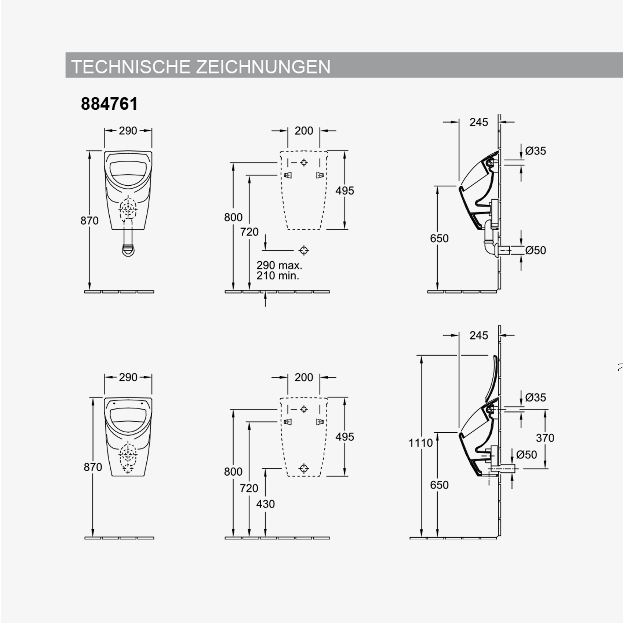 Urinal-Deckel 'O.Novo' weiß