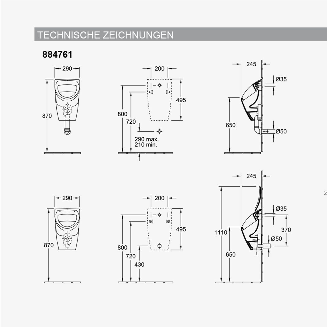 Urinal-Deckel 'O.Novo' weiß