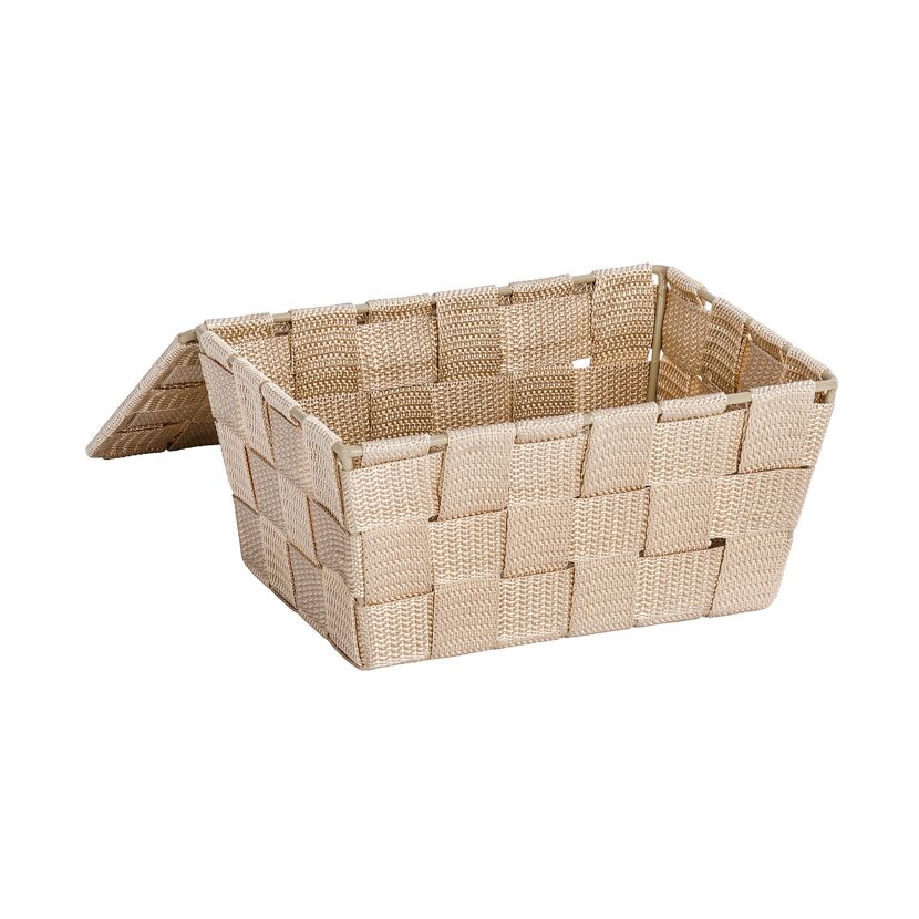 Aufbewahrungskorb 'Adria' mit Deckel beige 14 x 19 x 10 cm