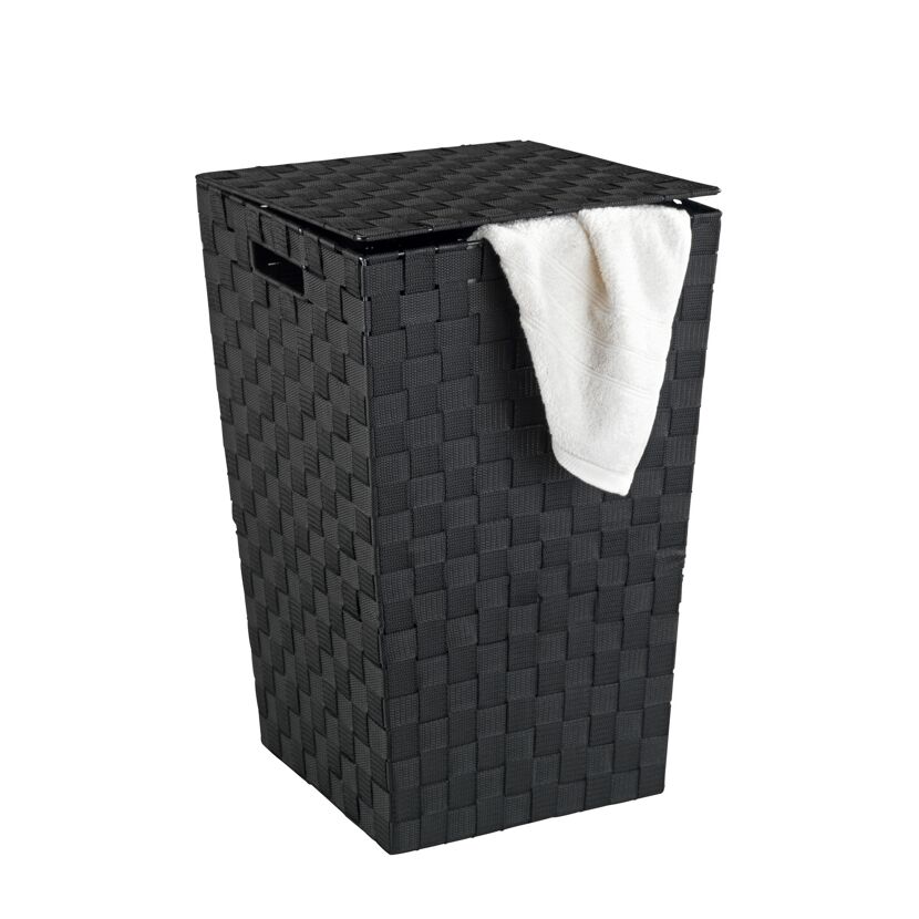 Wäschetruhe 'Adria Square' schwarz 33 x 33 x 53 cm