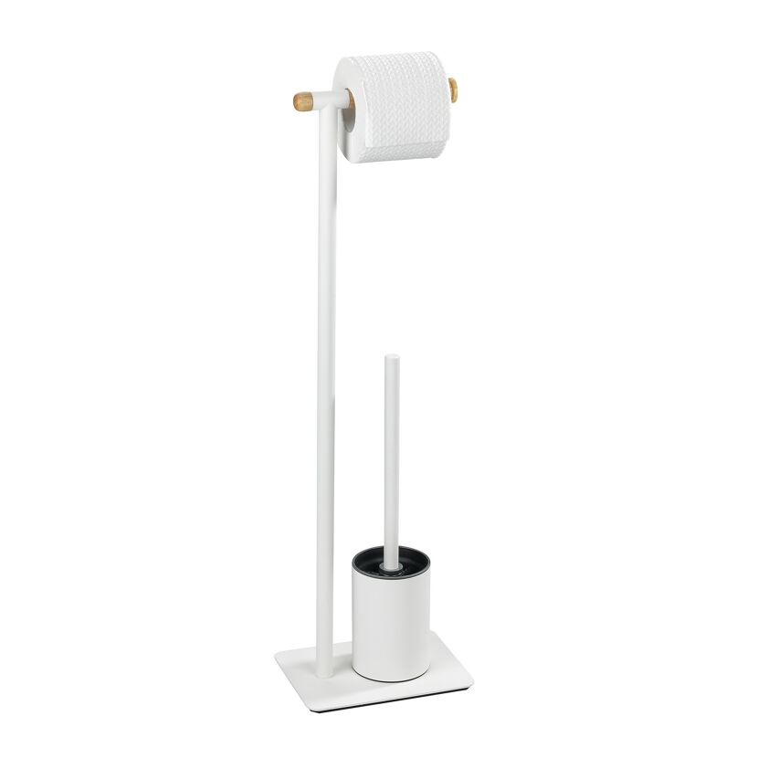 Stand WC-Garnitur 'Macao', weiß/holz