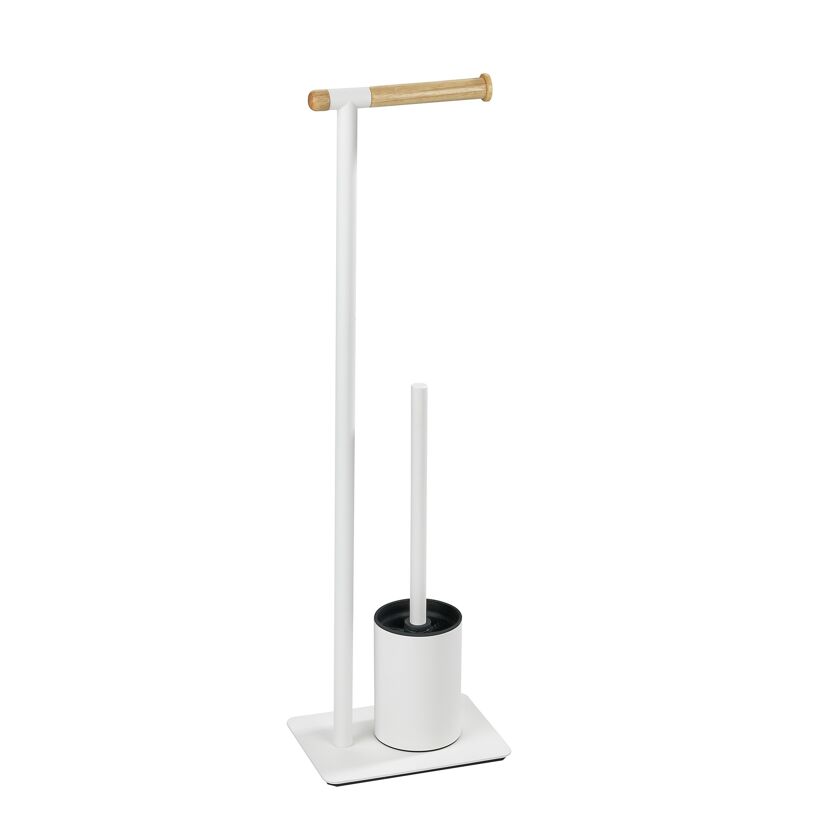 Stand WC-Garnitur 'Macao', weiß/holz
