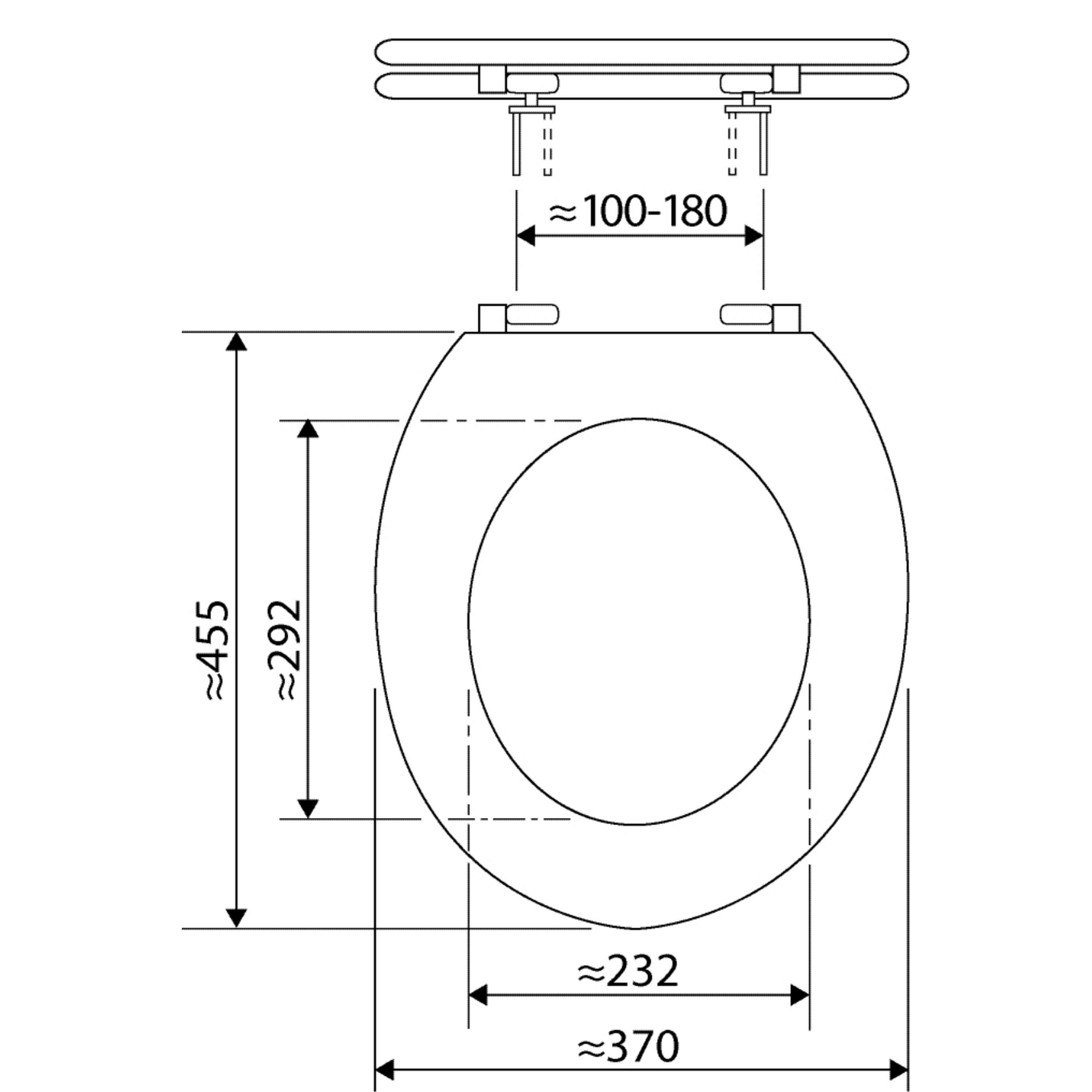 WC-Sitz 'Smart Duro' weiß 45,5 x 37 cm