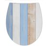 WC-Sitz DreamBlue mit blau-weißem Holzdekor