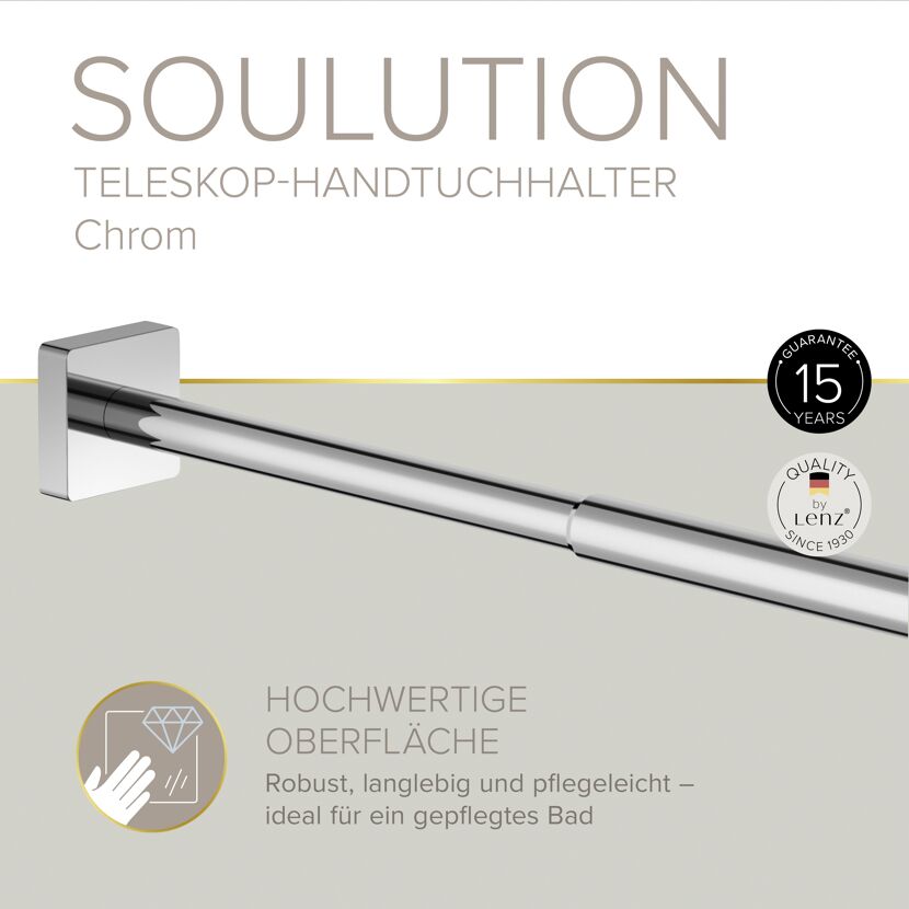 Handtuchhalter 'Soulution' verchromt 37-52 cm
