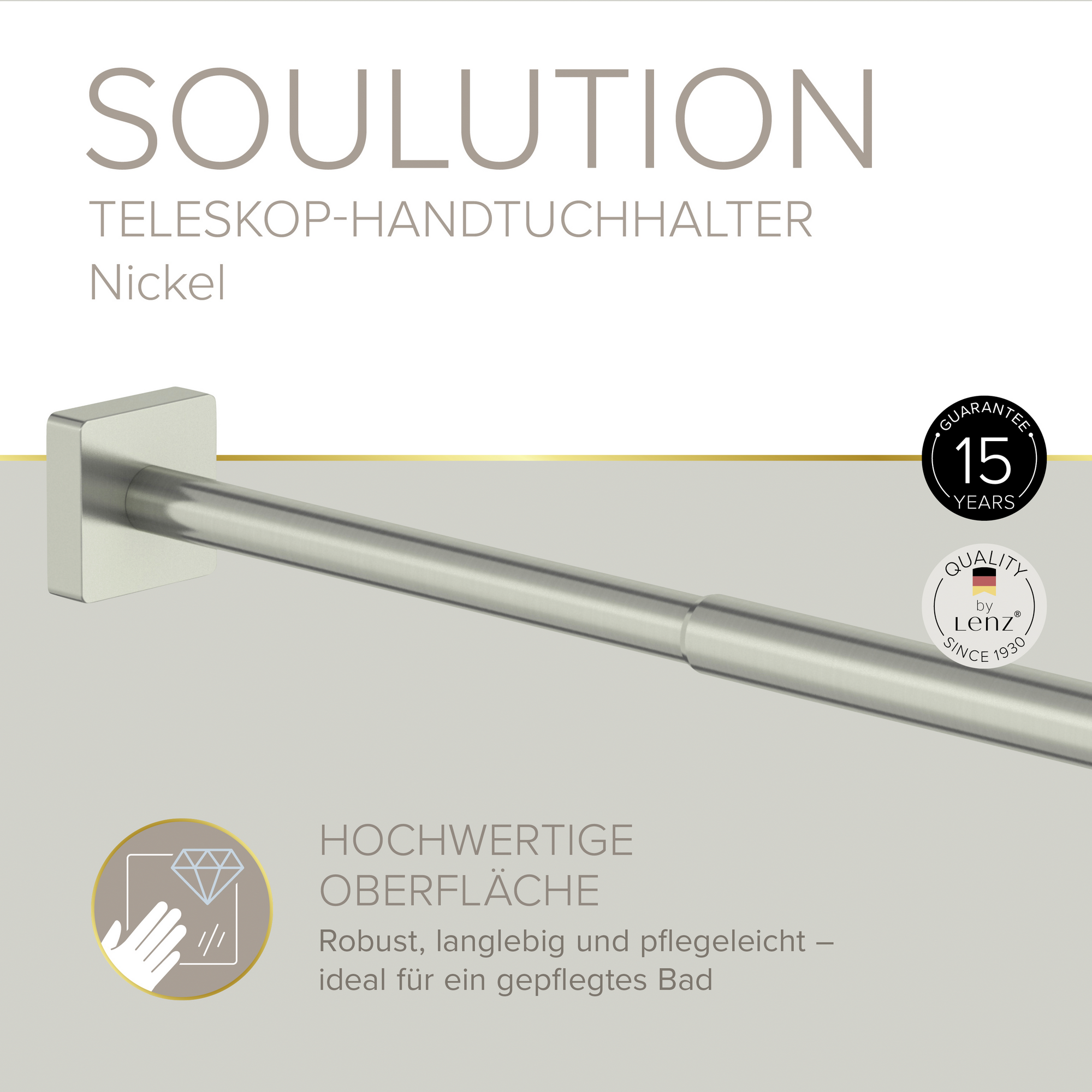 Handtuchhalter 'Soulution' nickelfarben 37-52 cm