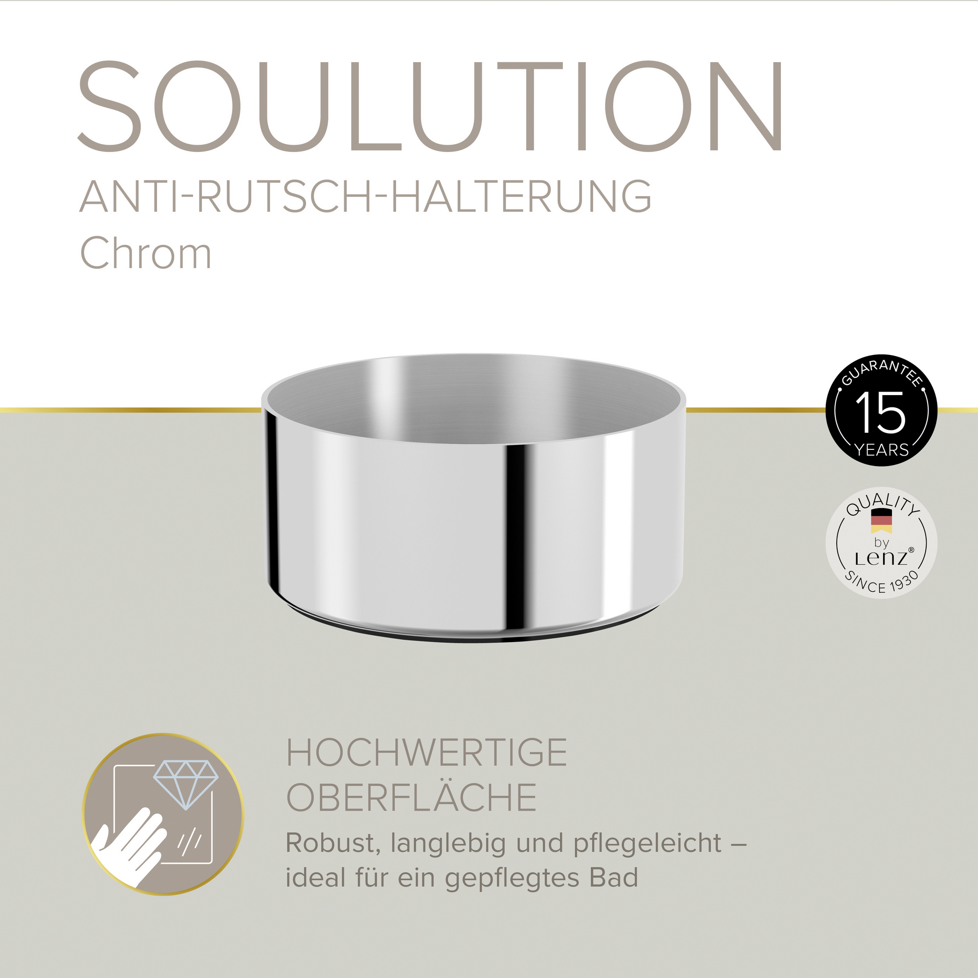 Becherhalter 'Soulution' chromfarben rund