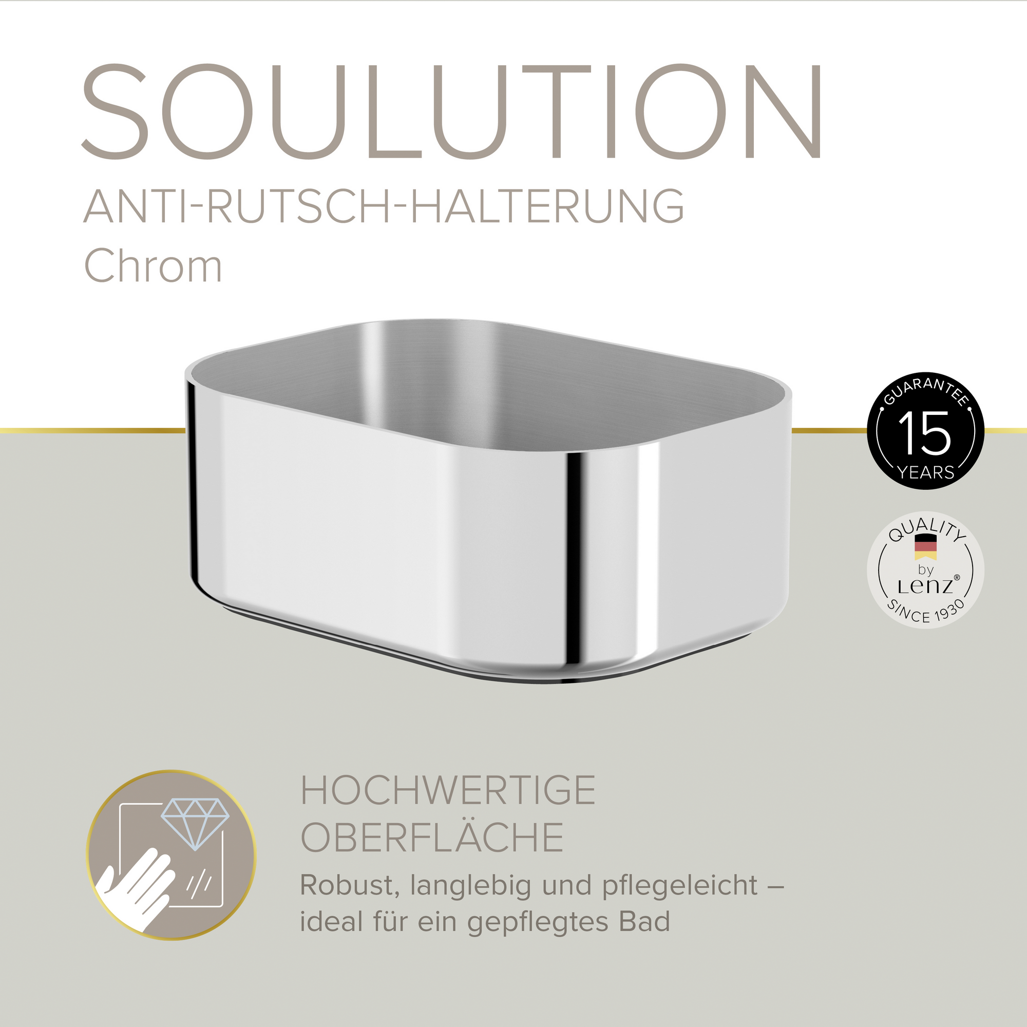 Becherhalter 'Soulution' chromfarben eckig