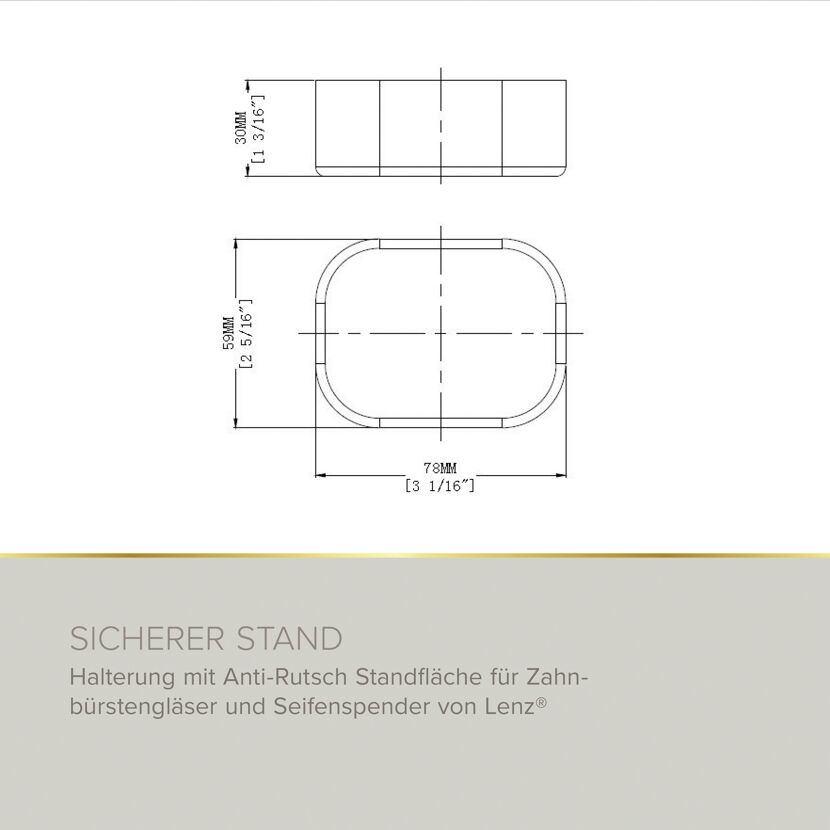Becherhalter 'Soulution' chromfarben eckig
