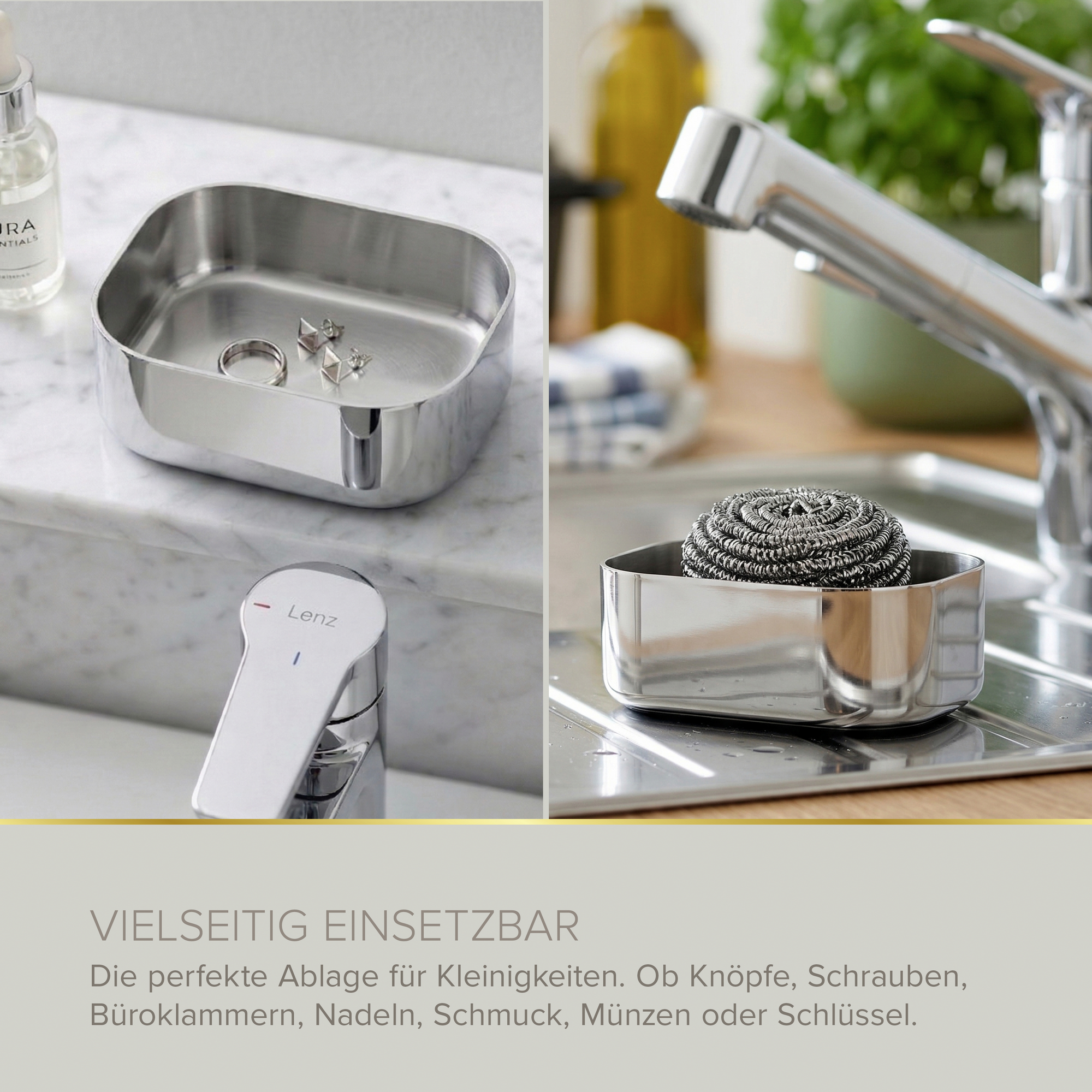 Becherhalter 'Soulution' chromfarben eckig