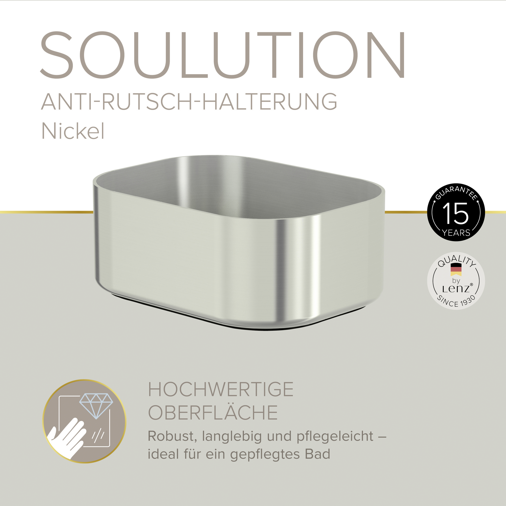 Becherhalter 'Soulution' nickelfarben eckig
