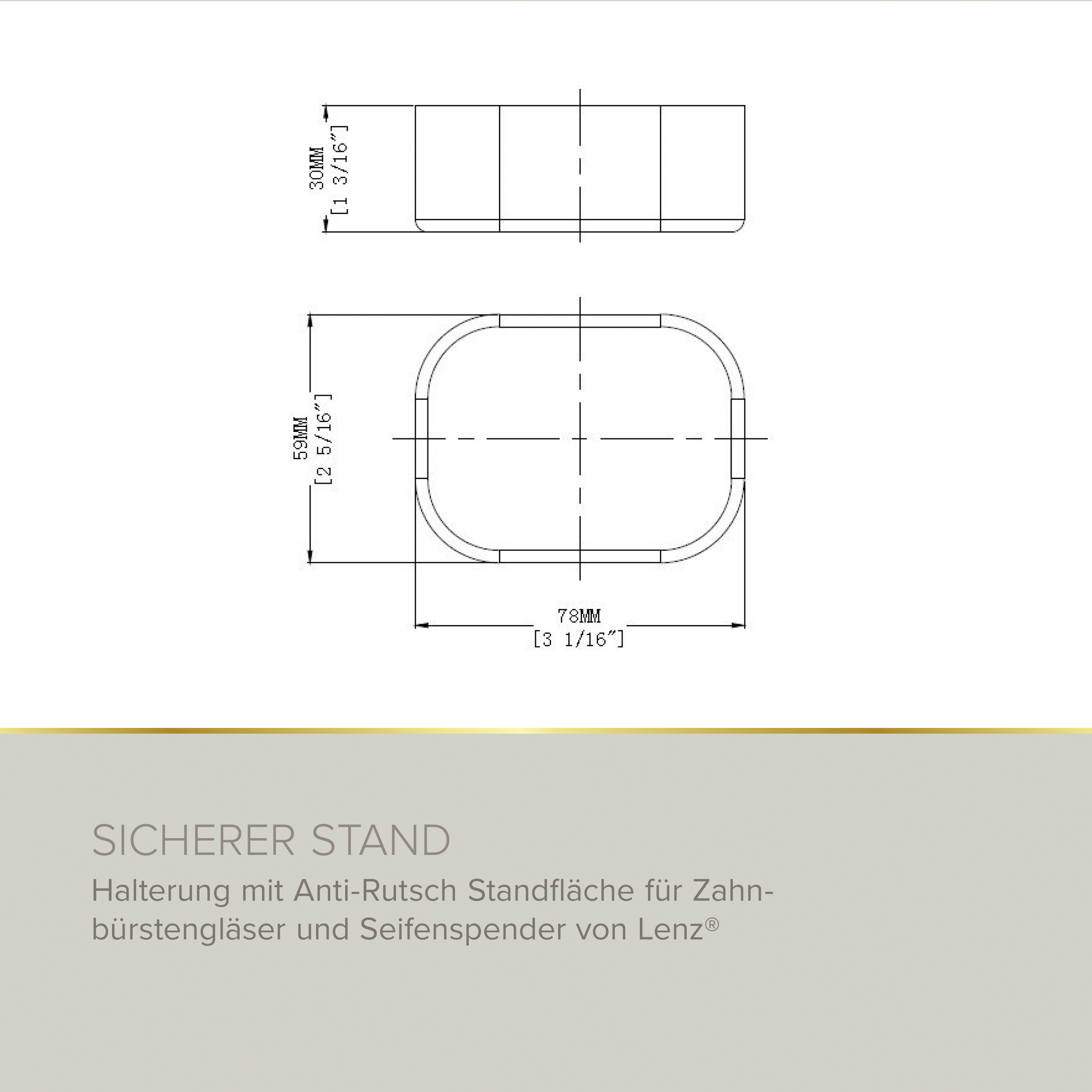 Becherhalter 'Soulution' nickelfarben eckig