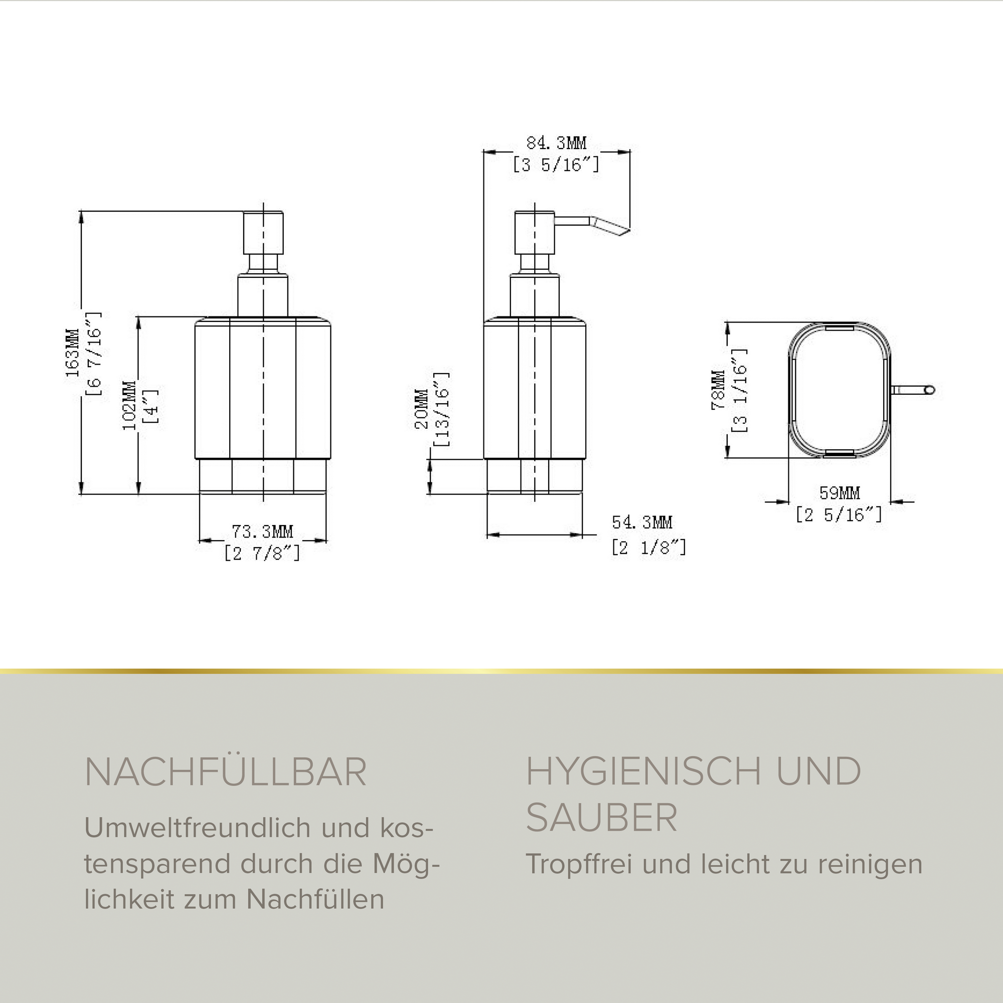 Seifenspender 'Soulution' eckig verchromt/weiß